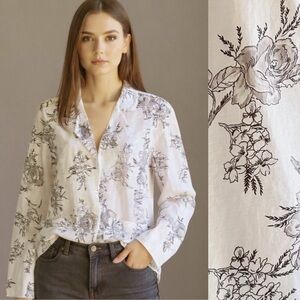 go>silk Silk Floral Artsy Open Flowy Tunic Washable Silk Size Large